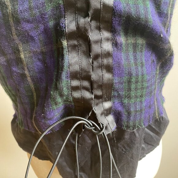 DIESEL Bnwt Sz Xs Womens Plaid Corset Tank Distressed Hem - Picture 3 of 12